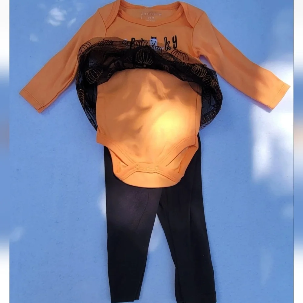 Chick Pea‎ Spooky Cute Halloween Two Piece Outfit Size 3-6 M